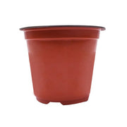 DURAFORCE 13×11×9CM Brick Red Round Plastic Plant Pots Flowerpot Nursery Pot