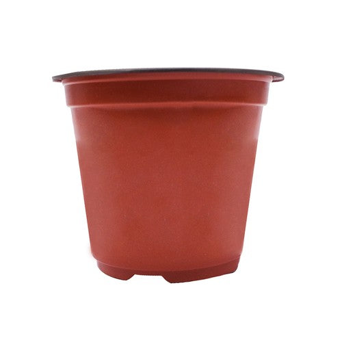 DURAFORCE 13×11×9CM Brick Red Round Plastic Plant Pots Flowerpot Nursery Pot
