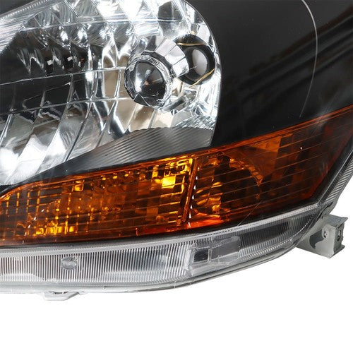 DURAFORCE Left & Right Pair Headlights Headlamps Black Housing For Toyota Yaris 2007-2012