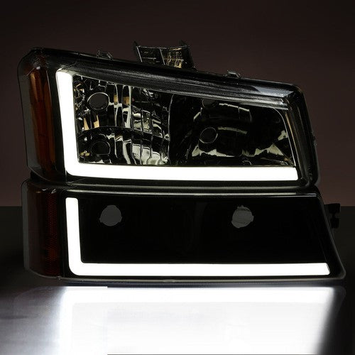 DURAFORCE FOR CHEVY SILVERADO AVALANCHE 03-07 LED DRL HEADLIGHT BUMPER LAMPS CHROME/BLACK