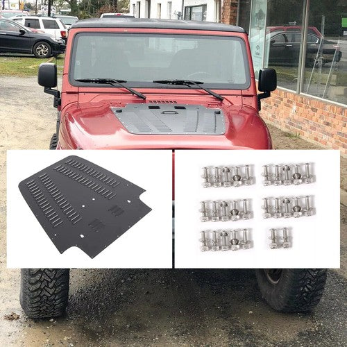 Aluminum Front Vented Louver Hood Panel for 1997-2002 Jeep Wrangler TJ