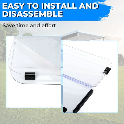 Clear Folding Golf Cart Windshield for 1985-1995 Yamaha G2 G9 Models