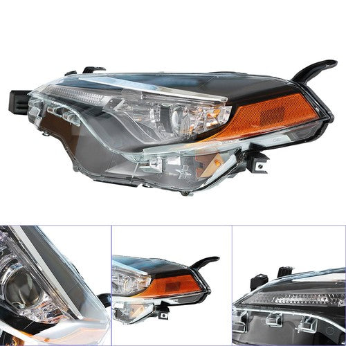 DURAFORCE Headlights LED Black Housing Left Side For 2017-2019 Toyota Corolla C L Le Eco