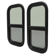 DURAFORCE 2Pack 12 x 22 Wall Vertical Slider RV Window Cargo Trailer W/ Screen & Trim Ring