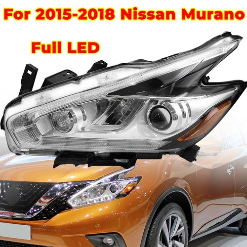 DURAFORCE Full LED Headlight For 2015 2016 2017 2018 Nissan Murano W/DRL Left Driver Side