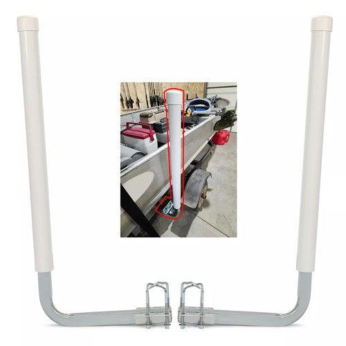 DURAFORCE 1 Pair 40" Zinc-Plated Boat Trailer Guide On Post PVC Poles For Sailboat White