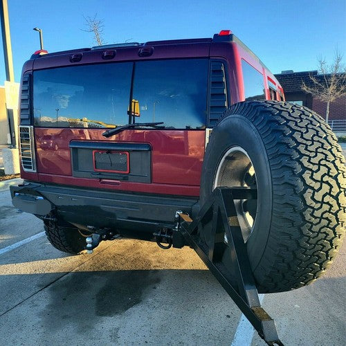 DURAFORCE Black Spare Tire Carrier For 2003-2009 HUMMER H2 Rack w/ Drop-down Option Rear