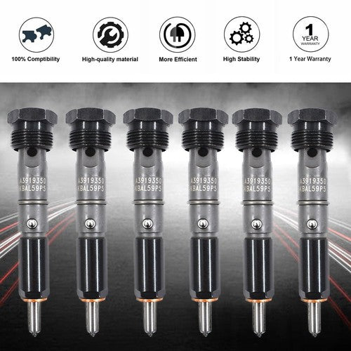 DURAFORCE 6PCS Fuel Injectors for 1989-93 Dodge 5.9L 6BT 3919350 3919339 43213837