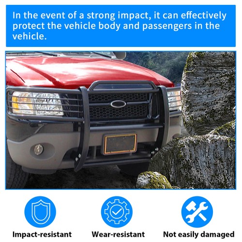 Black Brush Grille Guard with Hardware for 2002 03 04 05 Ford Explorer 4 Door