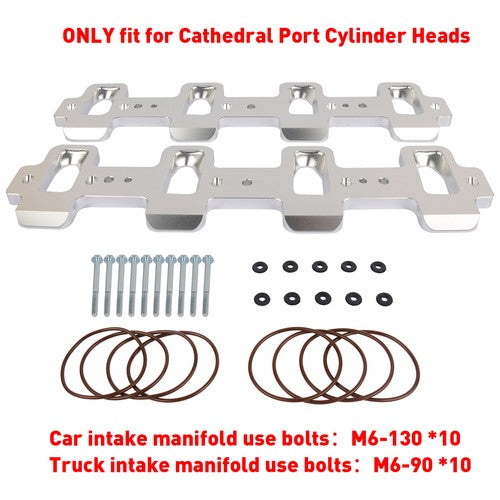 DURAFORCE For 551316 Cathedral Port Cyl Head to Rectangle Port Intake Manifold Adapters