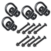 DURAFORCE 1/2" Heavy Duty Bolt-On Forged D Ring,12000Lbs Break Strength (Pack of 4) Black