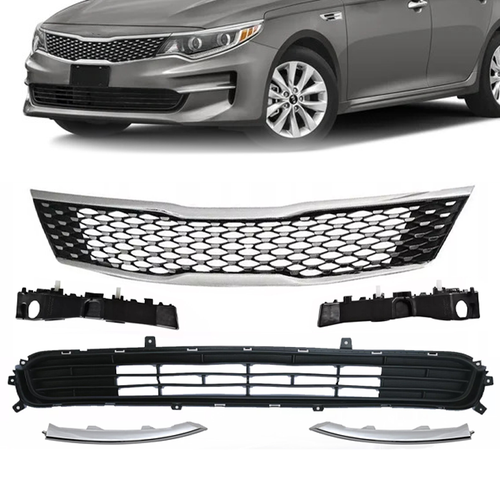 DURAFORCE Front Bumper Grille Bracket Molding Trim 6PCS for 2016-2018 for Kia Optima EX