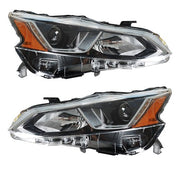 DURAFORCE For Nissan Altima 2019-2020 LH+RH Headlight Headlamps Clear Lens Halogen Chrome