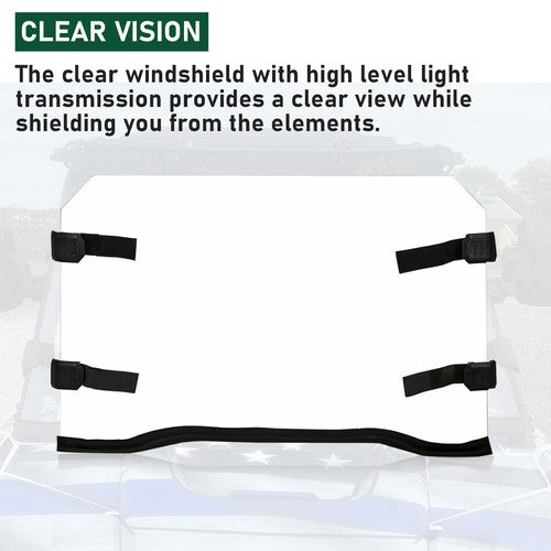DURAFORCE For Polaris RZR 900 S 1000 XP Turbo 4 2014-2021 Full Clear Windshield UTV Front