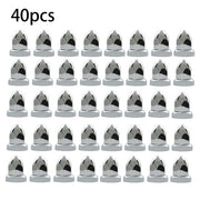 DURAFORCE 40pcs ABS Chrome 33mm Push-on Bullet Flanged Lug Nut Covers for Semi Trucks
