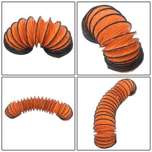DURAFORCE Portable Blower Steel 8 Inch, 900CFM 180W Industrial Orange 16.4ft Ducting