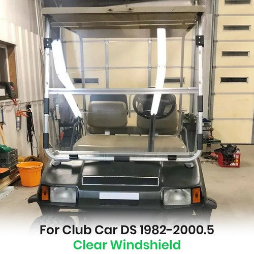 DURAFORCE Folding Clear Windshield For Club Car DS 1982-2000.5 1989 Golf Cart