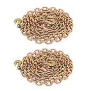 DURAFORCE 2pcs Transport Bundle Chain Steel Gold 7100lbs G80 3/8in×20ft Heavy Duty W/Hooks