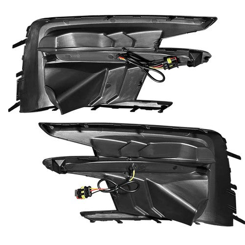 DURAFORCE Pair Fog Light Covers W/LED White DRL+Yellow Turn Signal For 19-22 Subaru Ascent