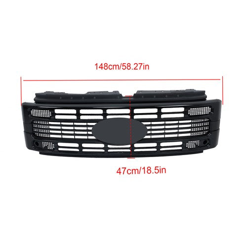 DURAFORCE New Gloss Black Plastic Front Upper Grill Grille For Ford F250 XL/XLT 2023 2024