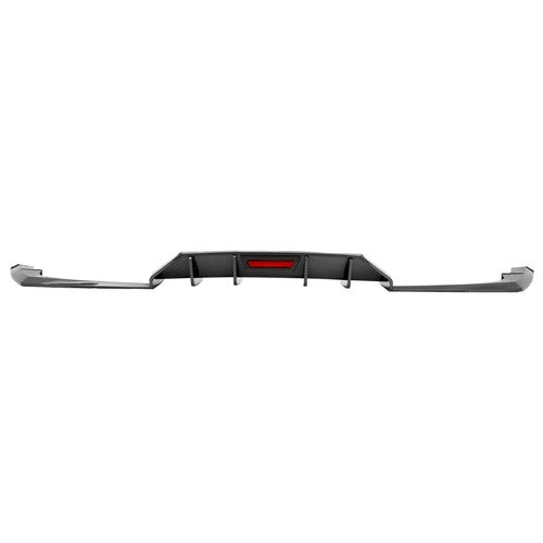 For Hyundai Elantra 21-23 Rear Bumper Diffuser Lip W/ Led Light Carbon Look