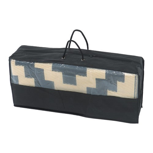 DURAFORCE 9x12ft Outdoor Plastic Straw Rug For Camping Outdoor Carpet RV Mat Black & Beige