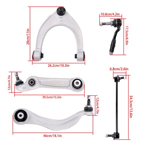 DURAFORCE Front Control Arms& Ball Joint Assembly Sway Bar Link 10x For BMW 528i 535d 535i