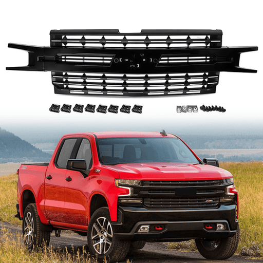 DURAFORCE For Chevrolet Silverado 1500 2019 2020 2021 Front Bumper Grill Gloss+Matte Black