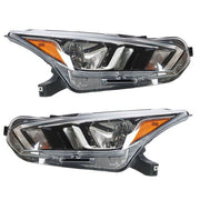 DURAFORCE For Nissan Versa S SV 20-21 OE Pair LH+RH Headlight Assembly Set Chrome Housing