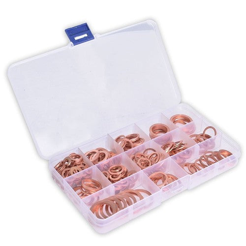 DURAFORCE Solid Copper Crush Washers Seal Sealing Flat O-Ring Gaskets Assorted 280Pcs/Kit
