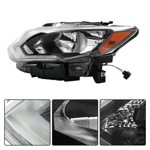 DURAFORCE Headlight Headlamps Assembly Fit For 2017-2019 Nissan Rogue LH Side Clear Lens