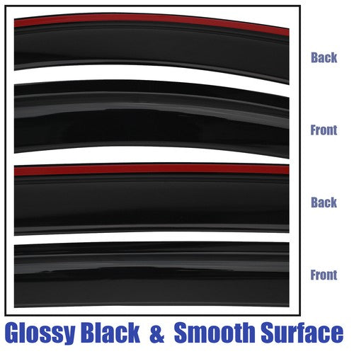 DURAFORCE Overlay Fit 2003-2007 Honda Accord Sedan Window Trim Visors Rain Guard Deflector