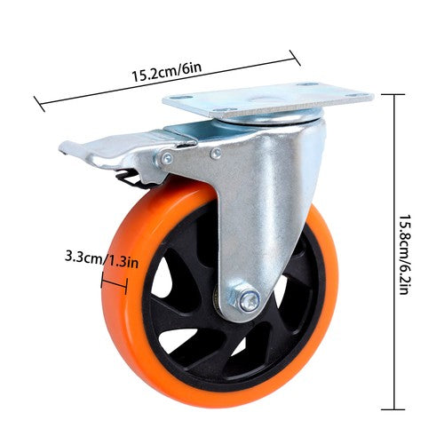 DURAFORCE 5 inch Swivel Caster Wheels with Dual Locking, Heavy Duty Castors Set of 4