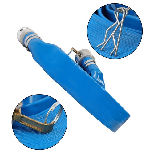 DURAFORCE 2"X100FT Pool Backwash Hose Heavy Duty Reinforced PVC Lay Flat Water Discharge