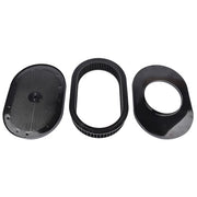 DURAFORCE 12" x 2" Super Flow Oval Air Cleaner Set with Washable Black Element, Black Trim