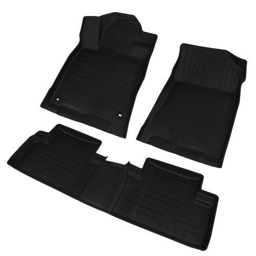 DURAFORCE 3Pcs Car Floor Mats for Honda Civic 2016-2021 All Weather Anti-Slip TPE Liners