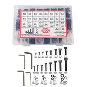 DURAFORCE 1600Pack alloy steel metric screw and nut combination kit M2 M3 M4 M5 With Box