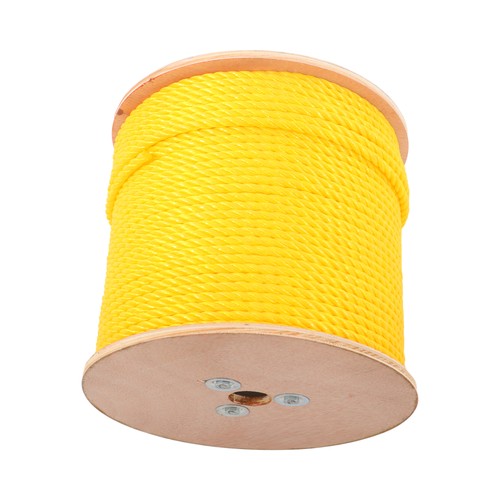 DURAFORCE 1/4 Inch by 600 Feet 3-Strand Yellow Braided Rope Breaking Strength 8500 pounds