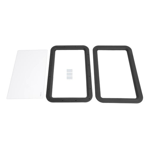 Black RV Entry Door Window For Camper Cargo Truck Trailer