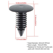 DURAFORCE 100Pcs 8mm Dia Hole Plastic Rivets Fasteners Brand New For Auto Bumper Fender