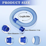 DURAFORCE 6 Pack Pool Cleaner Hose for Zodiac X7 T3 T5 MX6 MX8, 39" Twist Lock Hoses