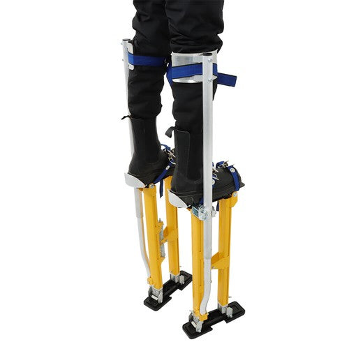 DURAFORCE 24"-40" Aluminum Drywall Tool Yellow Adjustable Height Stilts For Painter Taping