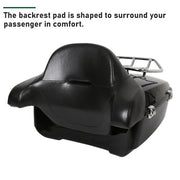 DURAFORCE King Trunk Pack Backrest Mount Rack For Harley Davidson Touring Road Glide 2014+