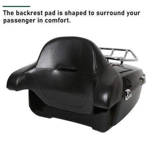 DURAFORCE King Trunk Pack Backrest Mount Rack For Harley Davidson Touring Road Glide 2014+
