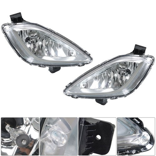 DURAFORCE Front Bumper Fog Lights Lamps+Wiring+Switch For 2011-2013 Hyundai Elantra Clear