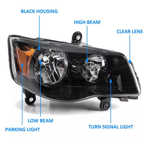 Rear Headlight Assembly for 2008-2016 Chrysler Town and Country 11-20 Dodge Grand Caravan