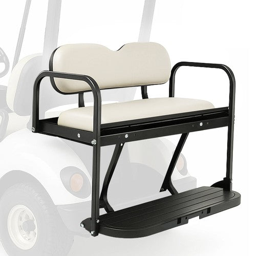 DURAFORCE Golf Cart Folding Rear Flip Seat for Yamaha Drive (G29) 2007-2016 Off White