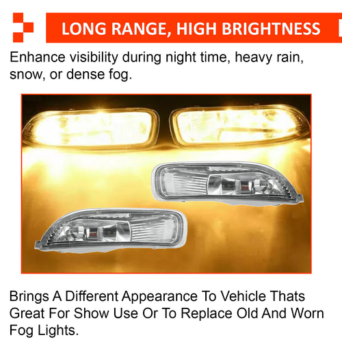 DURAFORCE For 2003 2004 Toyota Corolla Halogen Driving Fog Lights Lamps w/Switch Wiring