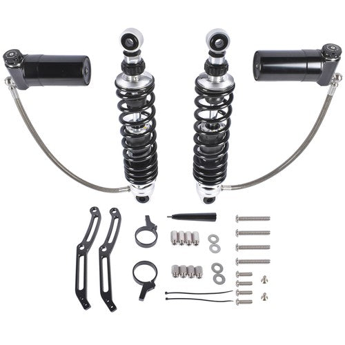 DURAFORCE Remote Reservoir Rear Shocks Set for Harley Electra Road Street Glide 2014-2024