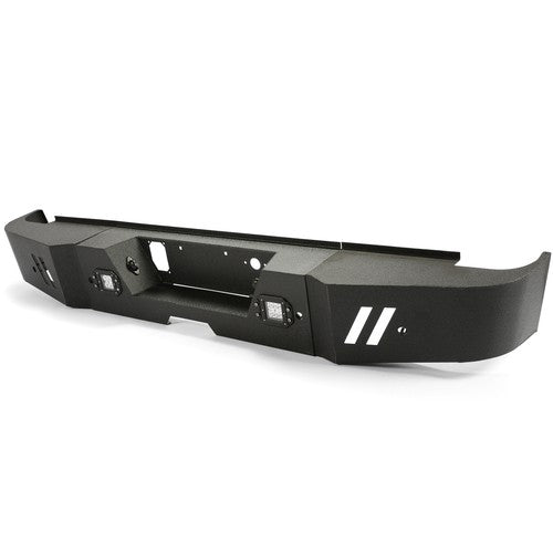 Black Steel Rear Bumper with LED Lights for 2015-2019 GMC Sierra 2500HD 3500HD